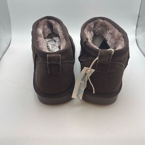 CUSHIONAIRE Women's COZY Genuine Suede Ankle Snow Boots SIZE 9.5 WIDE CHOCOLATE - Picture 4 of 7